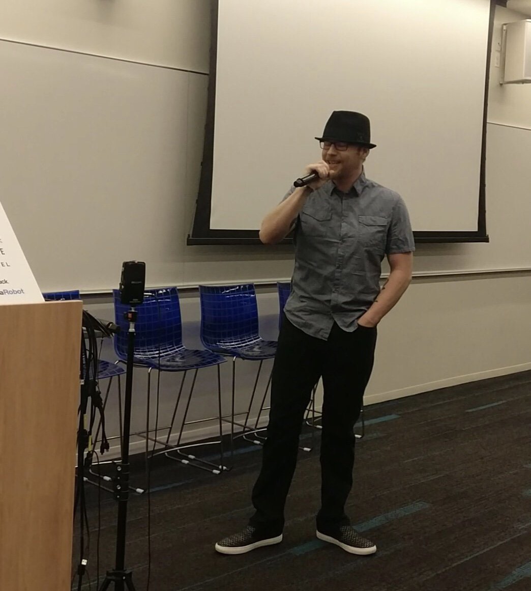 FlashpointIntel's tweet photo. Our Chief Scientist @lancejssc sings the U.S. National Anthem at this morning's #hackNYC opening ceremonies https://t.co/X8ezGE7EYJ