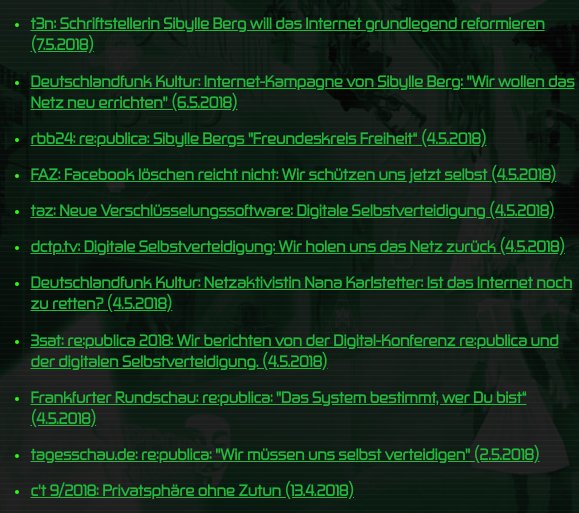 pEp_Community's tweet photo. #Presseschau der @pEpCooperative mit Meldungen in @t3n, @dlfkultur, @rbb24, @faznet, @tazgezwitscher, @dctp_tv, @3sat, @fr, @tagesschau & dem @ctmagazin:
https://t.co/Du2kEJOSYM
* * *
Für Mitgliedschaft - hier entlang: https://t.co/NGloQIDXqK
* * *
#PrivacyByDefault #WeFixTheNet https://t.co/7th2rBqCgk
