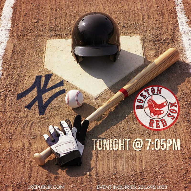 1RepublikNA's tweet photo. Yankees playing the Red Sox tonight!
#northarlingtonnj #northarlington #1republik #food #eeeeeats #foodtolove #foodie #drinks #drinksspecial #happyhour #sportsbar #njbars #goodvibesonly #foodspecials #njfoodie #baseball #mlb #yankees #newyorkyankees https://t.co/I1NHfy41m3