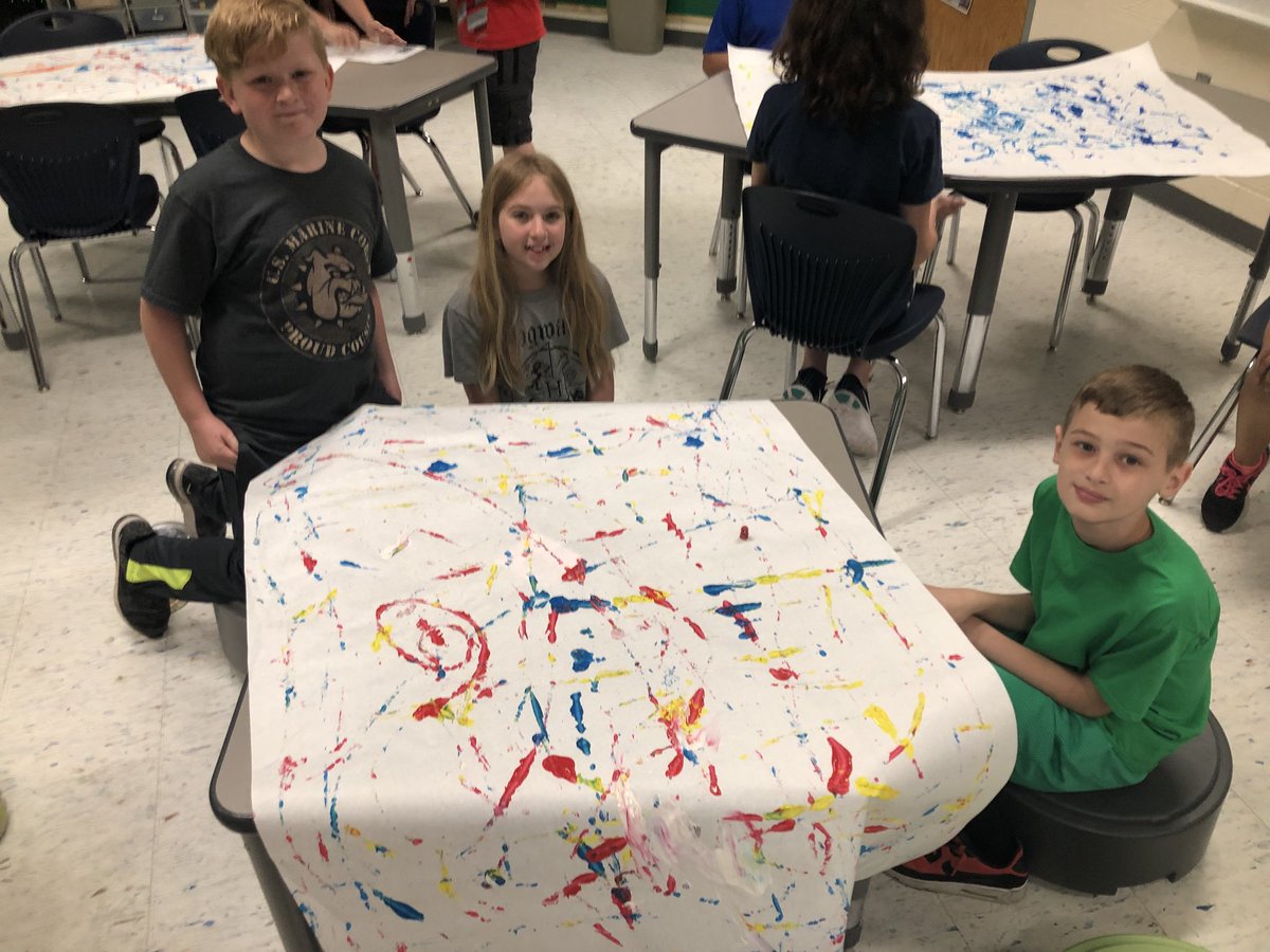 scheibegifted's tweet photo. Some of the 4th graders Sphero Jackson Pollock designs! #coding #STEAM #ssdpride @SpheroEdu @Sphero @kassid1107 @HrznWarriors https://t.co/5yHQ812POW