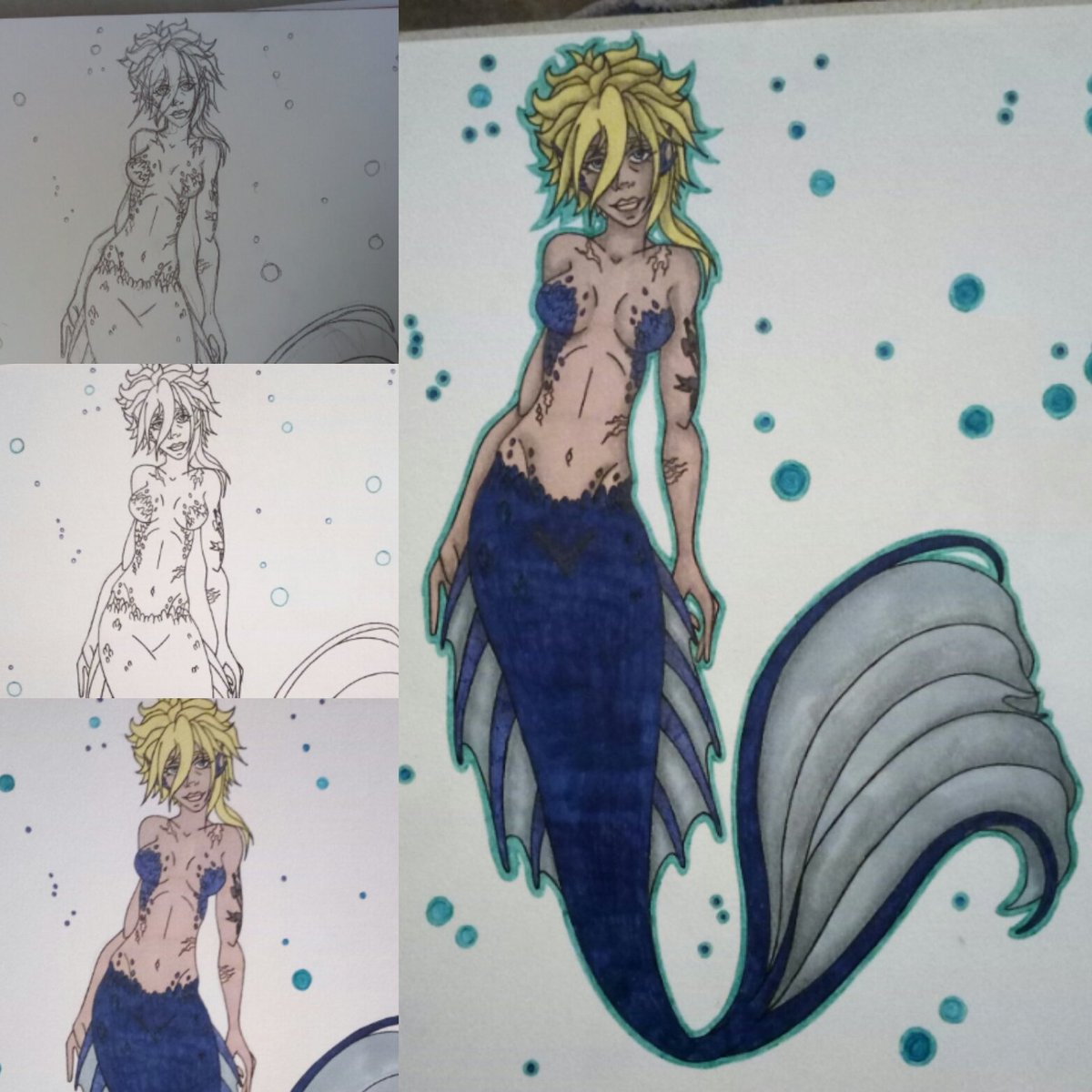 VampyMegz's tweet photo. Mermay day 5, Iris my firecracker werewolf was day five drawing  #VampyThings #characterdrawing #MerMay #mermay2018  #OCsdrawings https://t.co/J4XrtWDUMJ