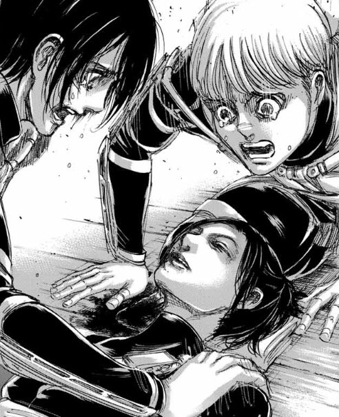 Terrachild 進撃の巨人105話 解禁 暗くて重たい回でした なんで帰りの飛行船の中で せっかく生還を喜んでいたのに サシャの役割はファルコとガビをパラディに導くことだったのでしょうかt T 胸が痛い 進撃の巨人105話 進撃の巨人クラスタさんと