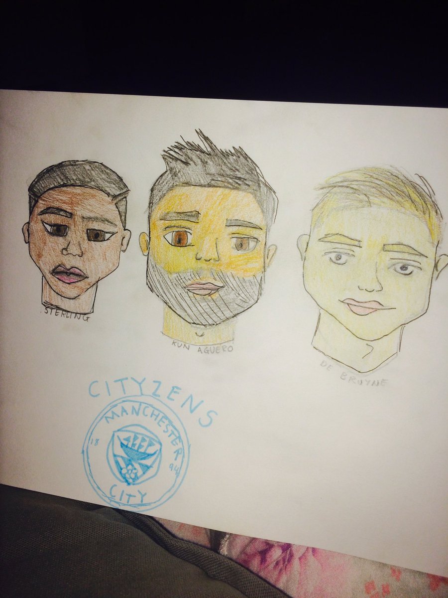 stacey_evo's tweet photo. Tilly has been busy tonight drawing her fave @ManCity players @sterling7 @DeBruyneKev @aguerosergiokun https://t.co/qlevHNE0H0