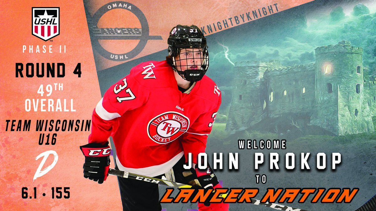 OmahaLancers's tweet photo. Lancers Draft Selection:
#USHLDraft - Phase II: 4th Round / 49th Overall
Defense - John Prokop
Wausau, WI
#KnightByKnight π°#WhosNext https://t.co/Bmx5YhwSh5