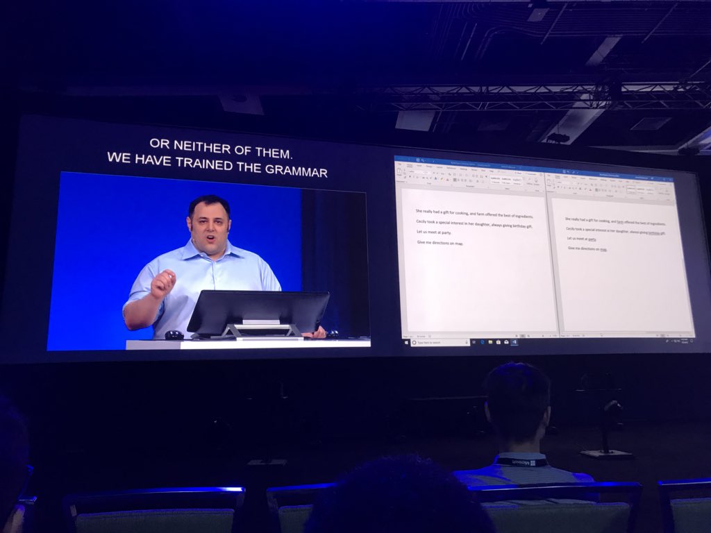 donasarkar's tweet image. I absolutely ADORE the #WindowsML integration into #MSWord to spot grammar issues for writing klutzes like me! #MSBuild