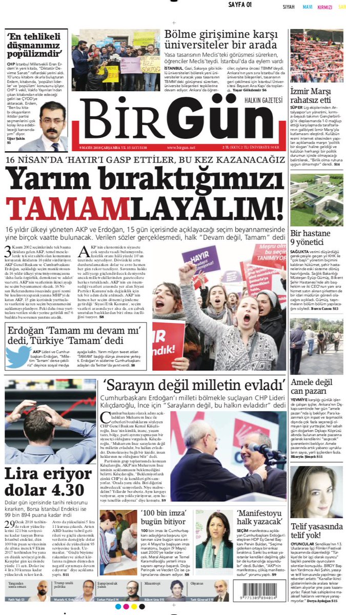 BirGun_Gazetesi's tweet photo. Yarınki manşetimiz bu T A M A M mı? https://t.co/zo7pXvV71r