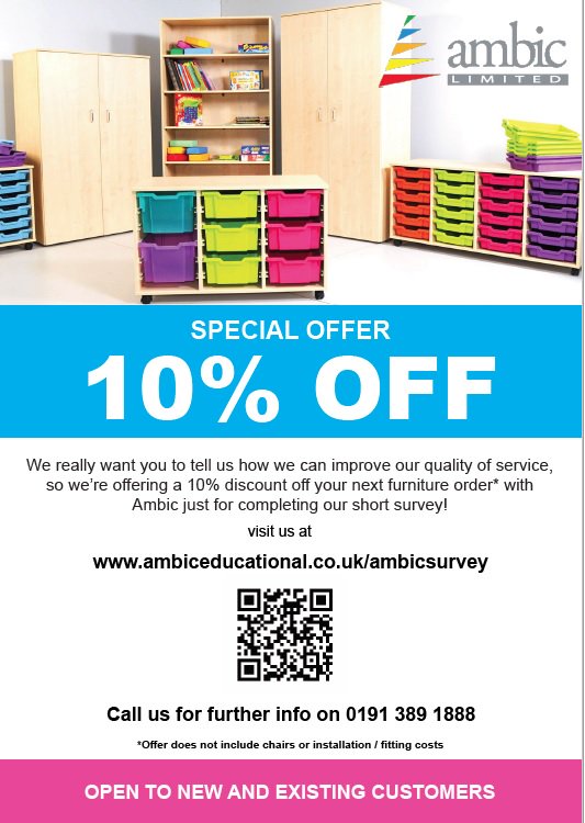 Ambicltd1's tweet photo. #Schools Save 10% off your next #furniture order -by taking our short survey! We want to get to know our customers better! https://t.co/TGd14s7nwk https://t.co/NYAp4jI8fx
