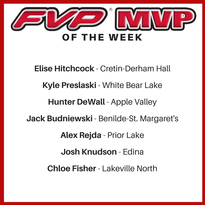 Check out these outstanding athletes! HUGE CONGRATS to The FVP MVP's of the week! Watch the latest MN prep highlights on demand: bit.ly/2HVF2Bo #FVPMVP <a href="/FVPparts/">FVP Parts</a> <a href="/WBLStudentSect/">White Bear Nation</a>
<a href="/applevalleylax/">Apple Valley Lax</a> <a href="/bsmredknights/">Benilde-St. Margaret's</a> <a href="/LakersLax/">Prior Lake Lacrosse</a> <a href="/PLHSLakers/">Beth Fuller</a> 
<a href="/EdinaLacrosse/">Edina Boys HS Lacrosse</a> <a href="/LNglax/">Lakeville North Girls Lacrosse</a> @LNHSPanthersAD