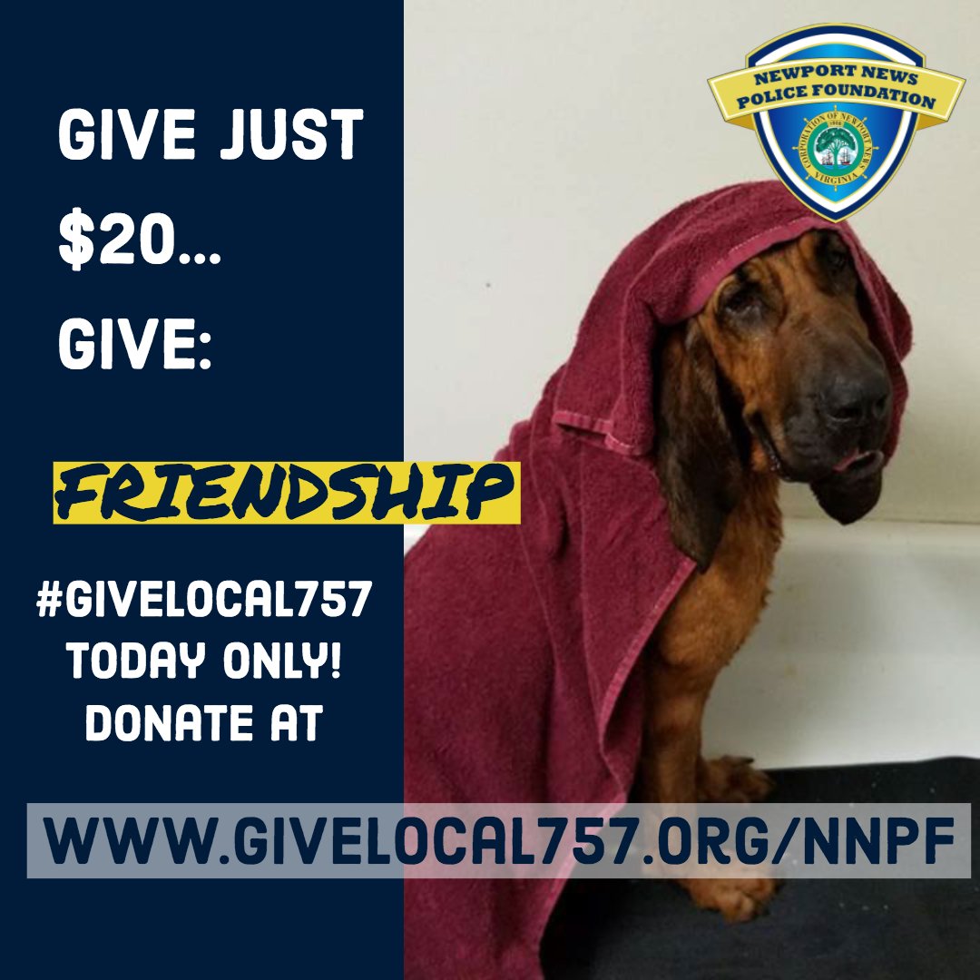 K-9 Lacey loves to make new friends.  She's recently been visiting Hidenwood Elementary School to help students with their reading!  Your donation to our Pennies for Puppies program can help expand it to other schools.  Donate today at givelocal757.org/nnpf