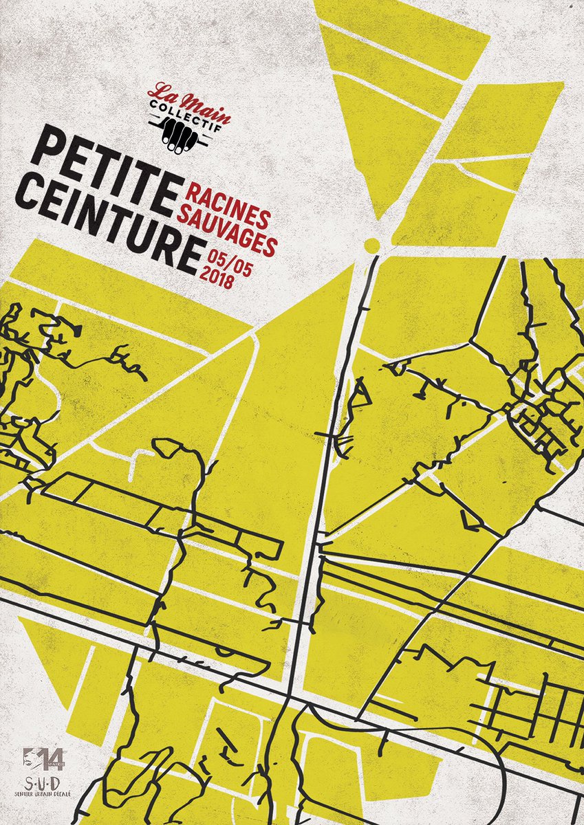 lamaincollectif's tweet photo. En partenariat avec le Collectif S.U.D, La Main à créé une balade scénarisée et sauvage sur le tronçon 14ème de la Petite Ceinture. Merci à Arthur Baude pour cette affiche ! #petiteceinturesauvage #lecollectifsud #onsestbalade https://t.co/19K20xdvPh