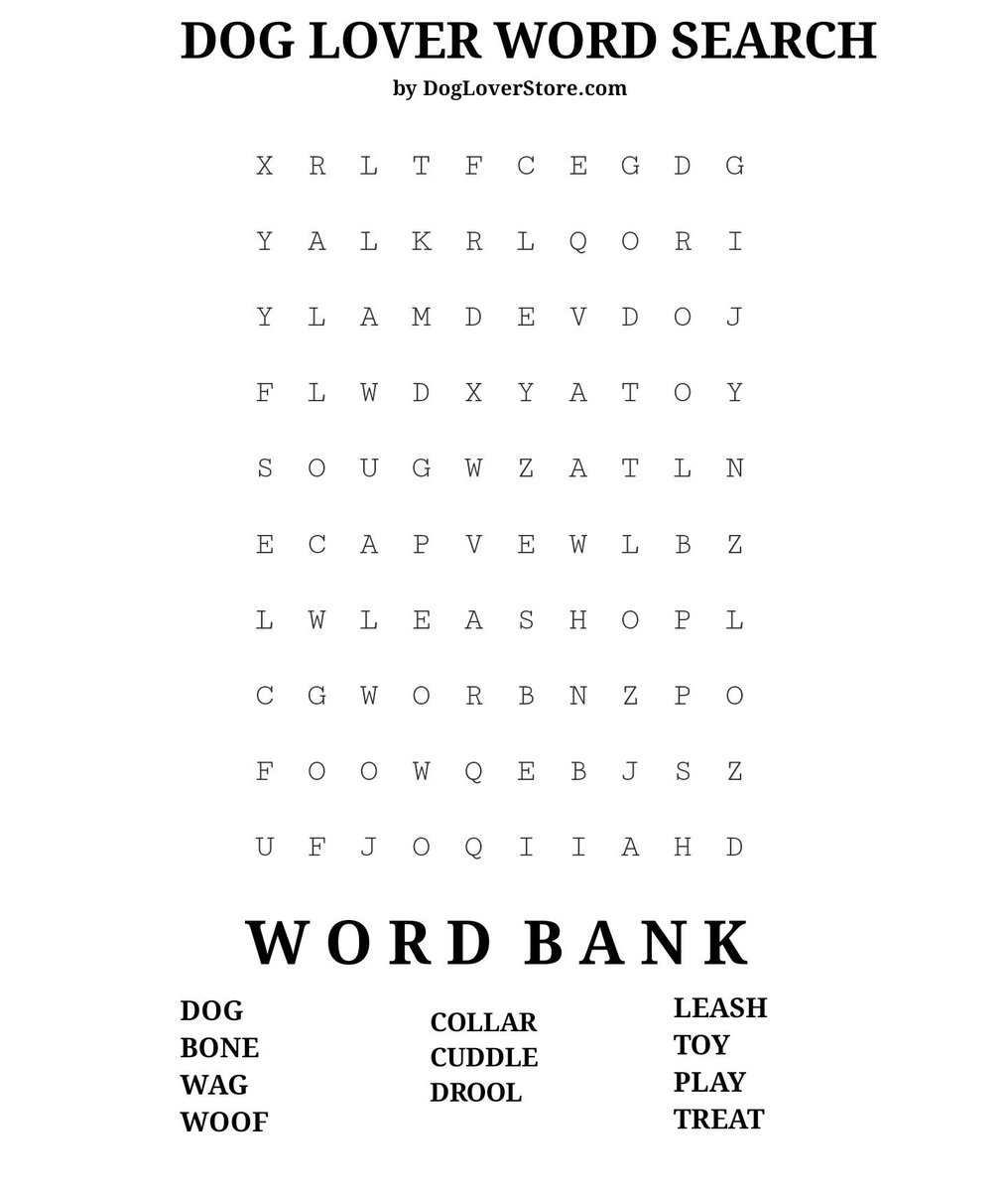 DogLoverStore's tweet photo. WHAT'S THE FIRST WORD YOU SEE?
We are taking a mid day break and working on this dog lover word search. Puzzles are great for your mind! And they are a form of meditation🙏
#wordsearch #puzzles #meditation #breaktime #doglover #dogwordsearch #playlikeakid #clearyourmind #havefun https://t.co/nDdoSQLMlw