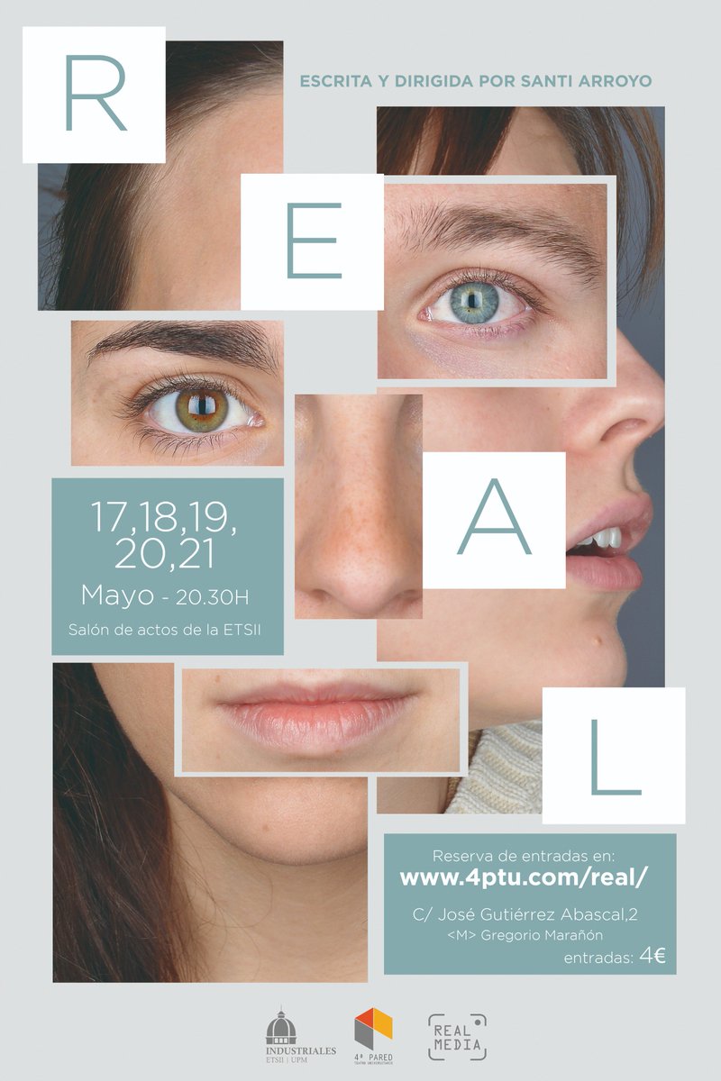 4PTU's tweet photo. REAL

17 - 21 de Mayo // 20:30

Reservas en: https://t.co/bKDBIlJ5Sb

#Real #10días #RM #4PTU #Teatro https://t.co/k6Frd1egAZ