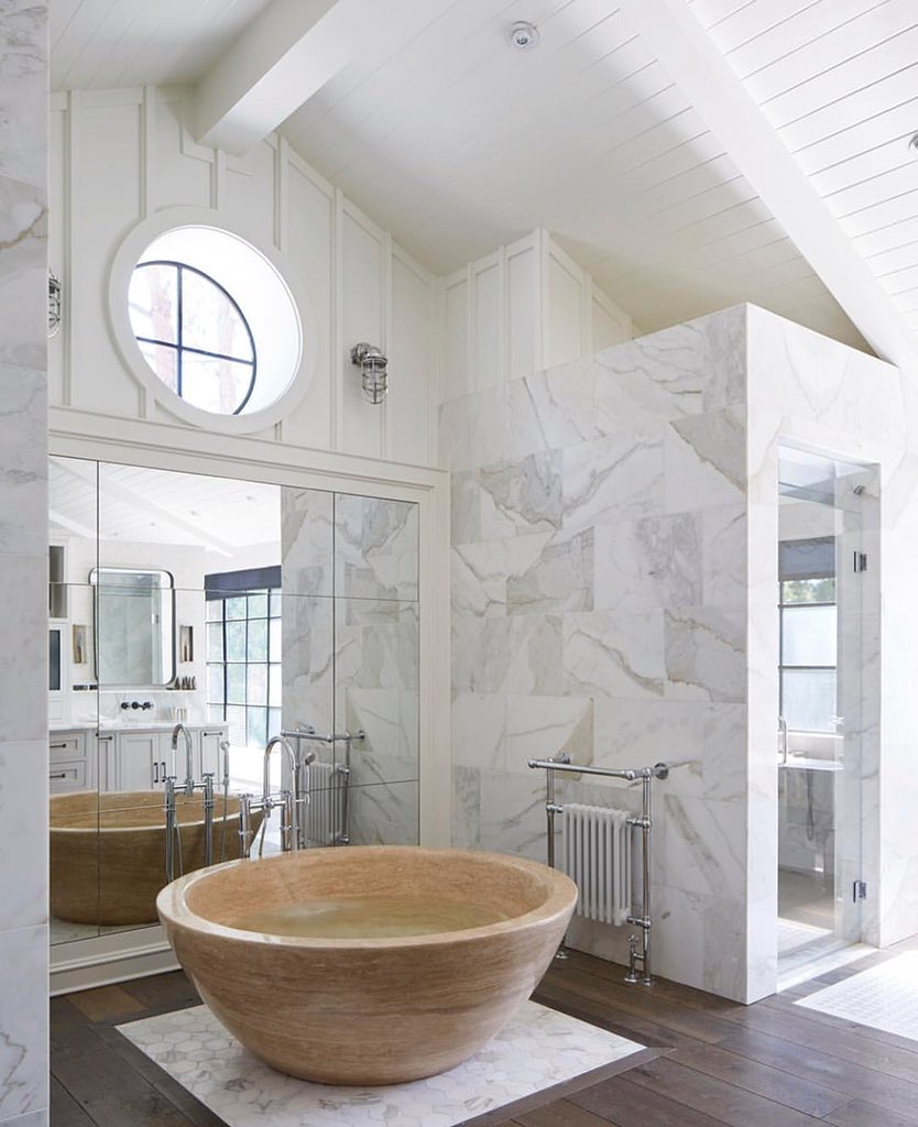 RGoddardDesigns's tweet photo. When you design a bathroom around a stone tub that you need a crane to get inside before windows are in installed. 😊 So many great memories and fun details in this room.
Designed by #RGoddardDesigns https://t.co/DSCJakjMCB