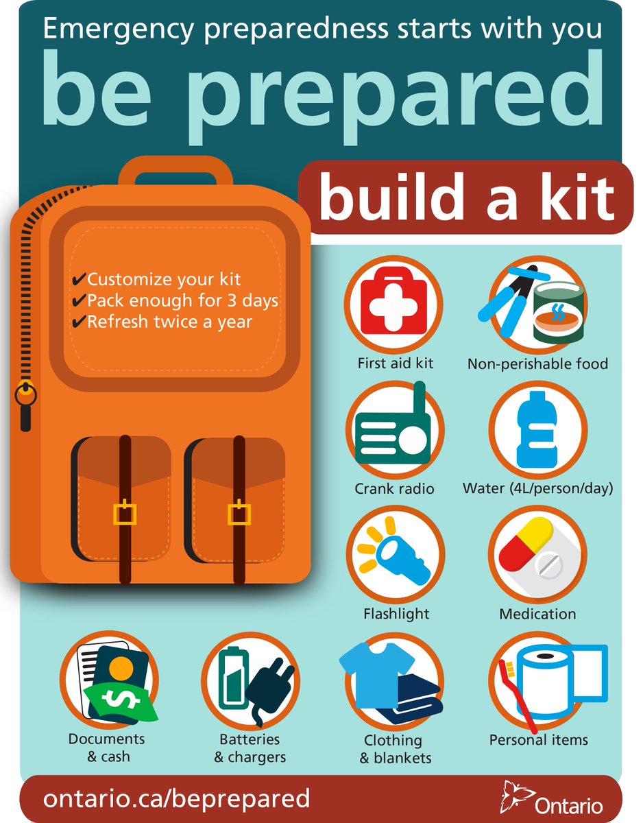 ONtransport's tweet photo. Be prepared for any kind of emergency with a vehicle emergency kit. Learn how to build your own at https://t.co/WiyRnb5S4T #EPweek2018 #ONready https://t.co/WYcotZdVI8