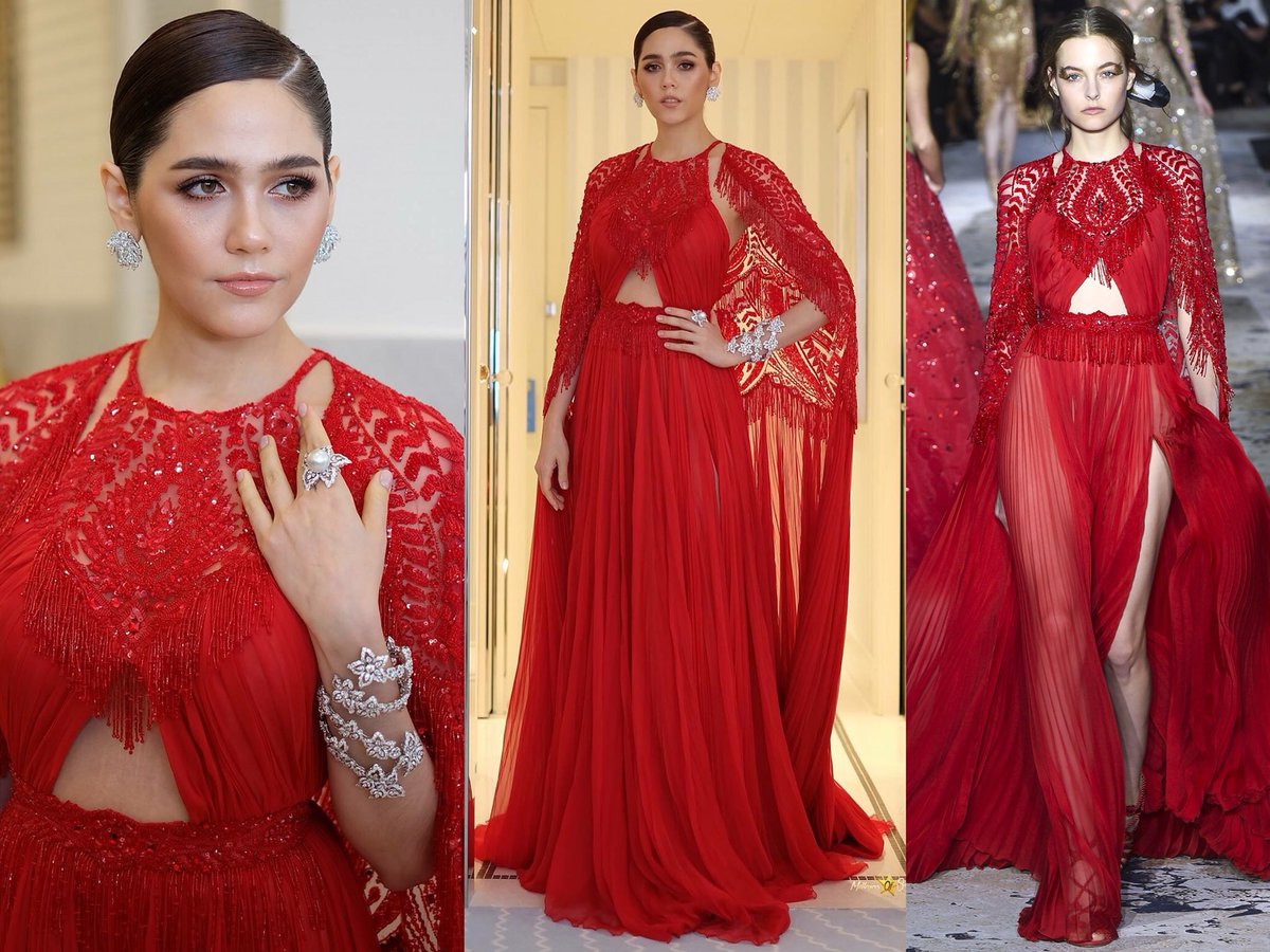 CelebsSpectator's tweet photo. #ชมพู่อารยา ในชุดจากแบรนด์ #ZuhairMurad Haute Couture และเครื่องประดับ #Chopard บนพรมแดงเมืองคานส์ วันแรก | #chompooaraya #chomismaterialgirl แดง แพง เริ่ด!! | photo cr: #millionsofstars https://t.co/4w2iJPe09B