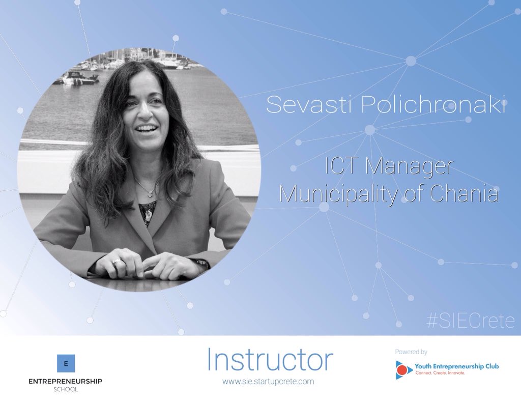 SIECrete's tweet photo. Οur next workshop "Smart Cities", instructed by Mrs. Sevasti Polichronaki, ICT Manager at @Chania_City, is about the functions that have been implemented in the municipality of Chania in order to become a smart city, as well as the development of new ones. https://t.co/ZFEuTciIiq https://t.co/8MEMbimzlm