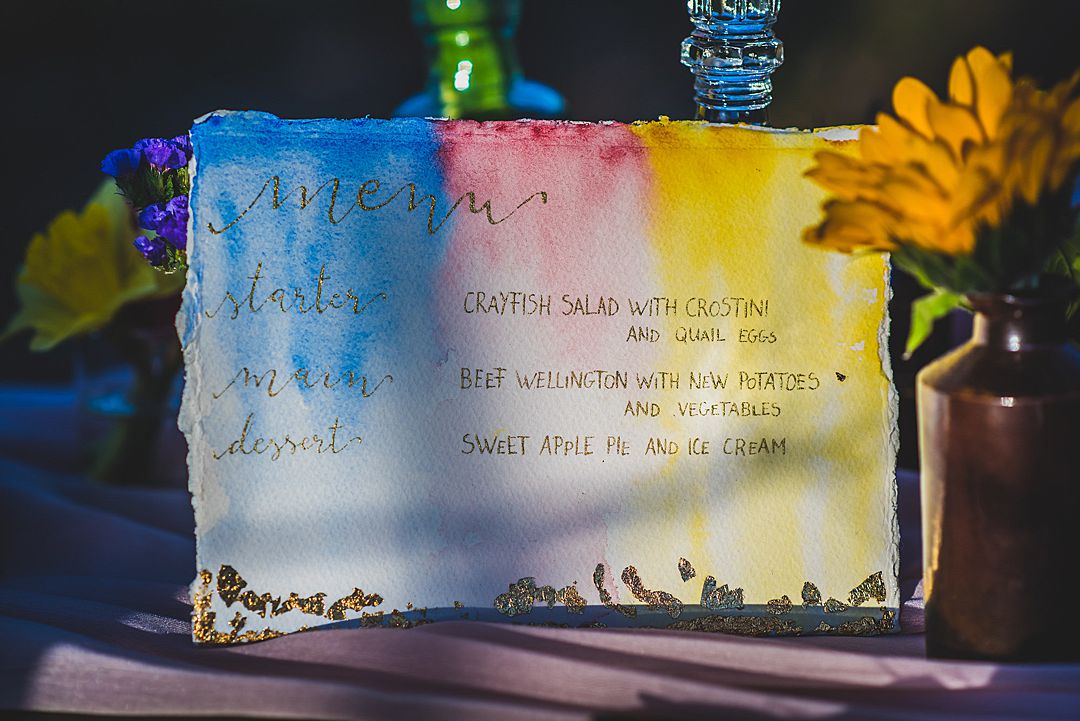 festivalbrides's tweet photo. We are loving the rainbow inspired decor from today's #festivalwedding same sex styled shoot. So much colour and so many great ideas. The gold leaf wedding stationery is just beautiful: https://t.co/uRWVCVU8Tq https://t.co/bmMpKjv3lh