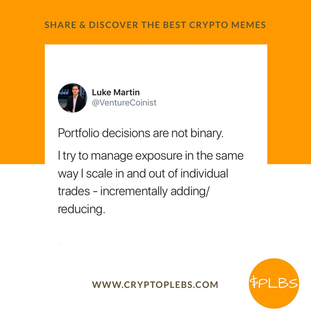TheCryptoplebs's tweet photo. Manage your #Portfolio wisely #Cryptofamily !

Awesome advice by @VentureCoinist as usual! 🙌🤓😎 https://t.co/CUsbxPK0F6