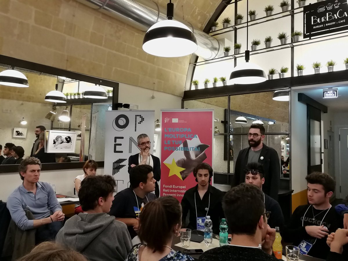 PiazzaEuropaMT's tweet photo. Benvenuti al #BarEuropa! @PaoloMontemurro e @RaffaeleVitulli inaugurano il primo evento pubblico a #Matera dello #EuropeDirectMT! @Matera2019 @materahub @Michele_Gerace @regbasilicata @europainitalia @BasilicataEU https://t.co/UJuTlXm4CD