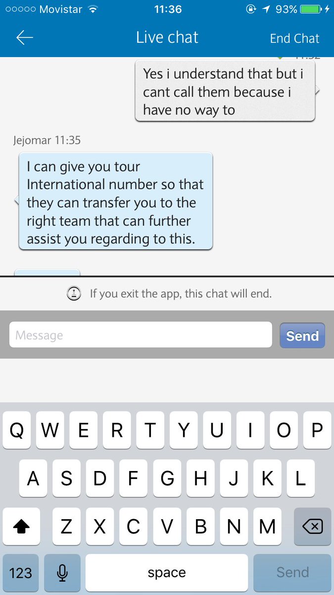 TaylorGilmoree's tweet photo. @BarclaysUKHelp The communication before the print screen was that I couldn't call please can you advise an alternative, I kept being told to call, which obviously I can't, the chat ended like this ... https://t.co/jLULwMxUQr