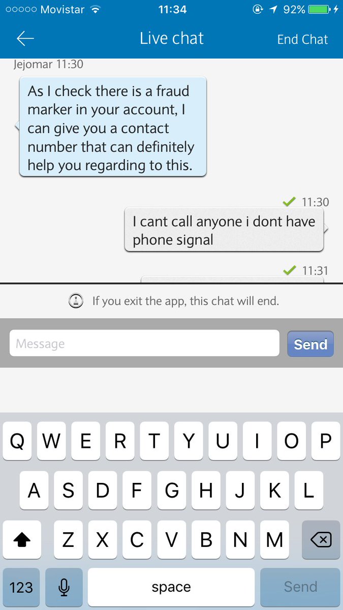 TaylorGilmoree's tweet photo. @BarclaysUKHelp The communication before the print screen was that I couldn't call please can you advise an alternative, I kept being told to call, which obviously I can't, the chat ended like this ... https://t.co/jLULwMxUQr