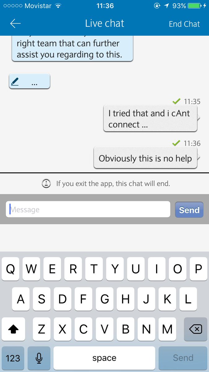 TaylorGilmoree's tweet photo. @BarclaysUKHelp The communication before the print screen was that I couldn't call please can you advise an alternative, I kept being told to call, which obviously I can't, the chat ended like this ... https://t.co/jLULwMxUQr