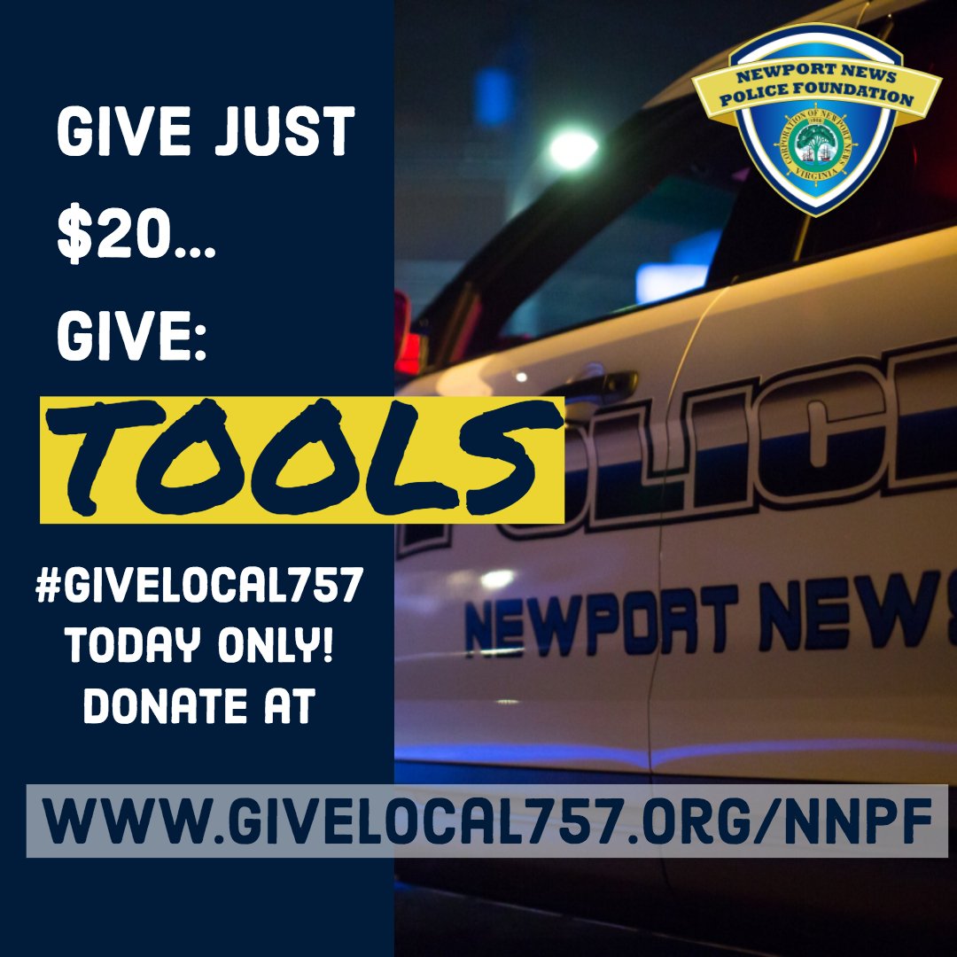What does your gift provide?  TOOLS TO HELP.  #GiveLocal757   Donate today at givelocal757.org/nnpf  A special thanks to Canon of Virginia for their donation of camera technology for our officers and forensic unit.