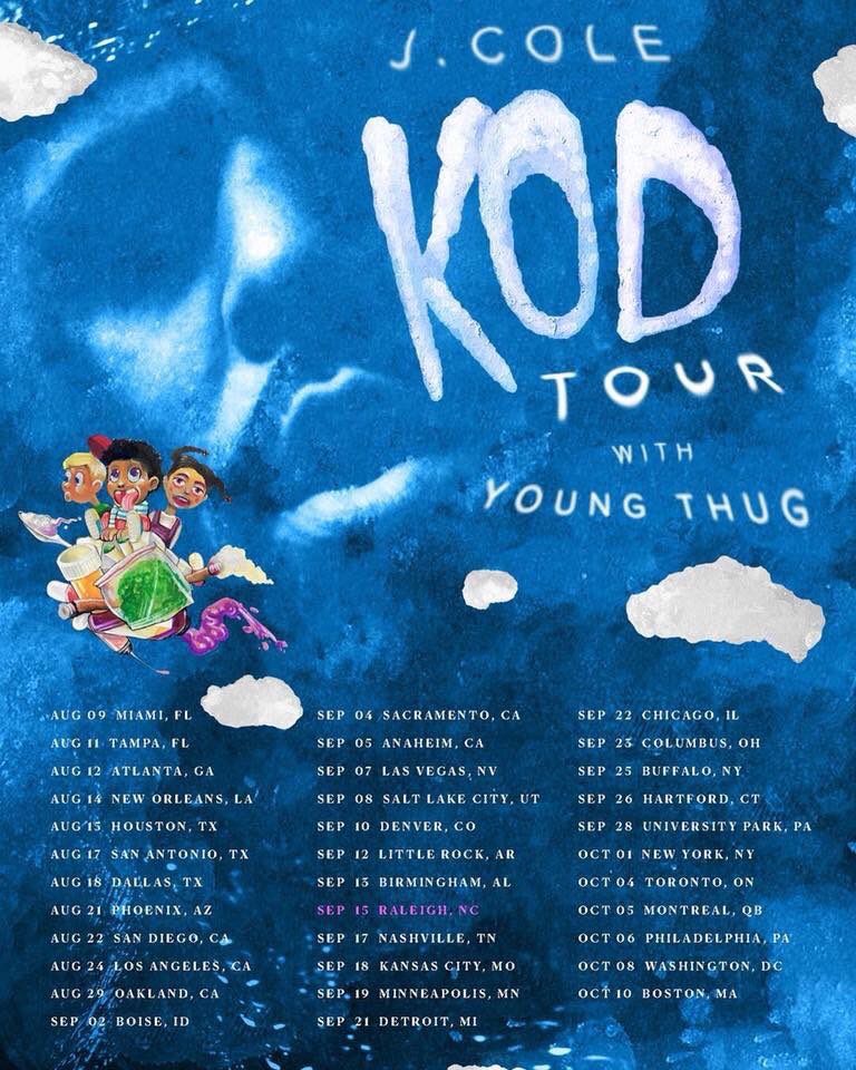 RootsOfHipHop's tweet photo. @JColeNC announces his KOD tour featuring @youngthug. Tickets available for presale starting tomorrow #jcoleKOD https://t.co/5zXRJ5RiEh