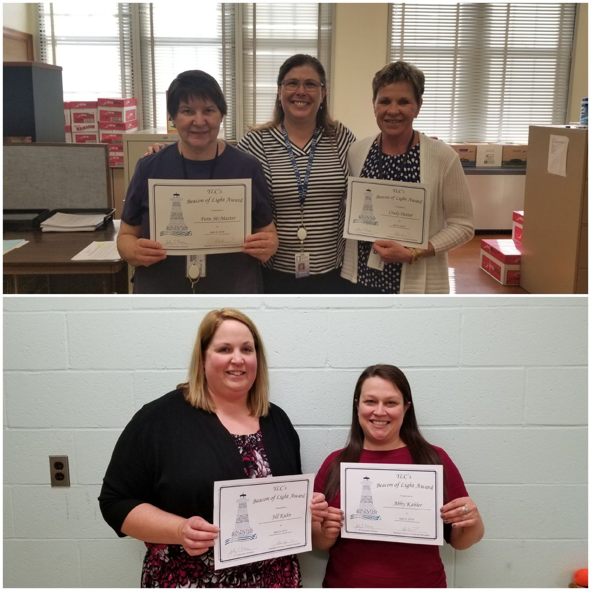 Congratulations to YLC's Beacons of Light: Fern McMaster, Cindy Detter, Jill Kuhn, &amp; Abby Kahler! <a href="/LincolnIU12/">Lincoln IU12</a>