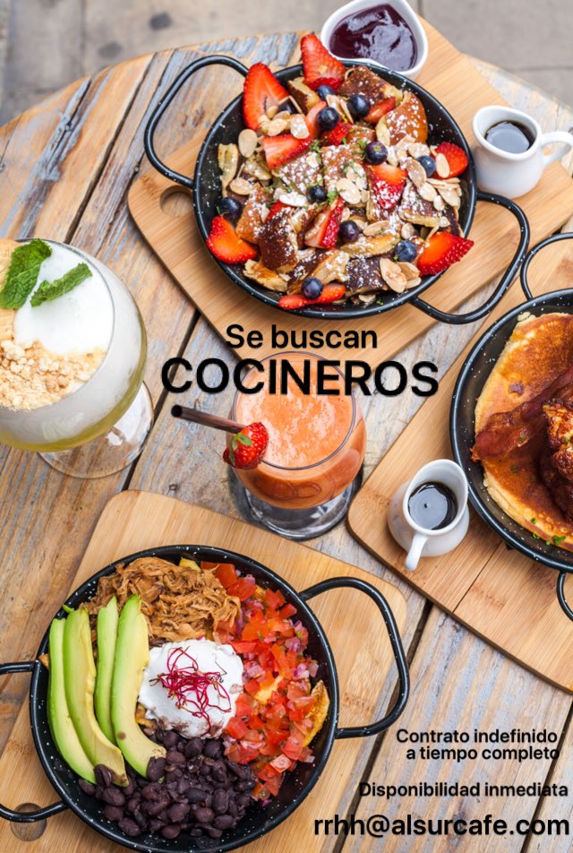 alsurcafebcn's tweet photo. ¿Quieres trabajar en un equipo de cocina creativo y tienes experiencia? Ven con tu CV a Alsur Café (Palau), c/Sant Pere Mes Alt, 4 o envíalo a rrhh@alsurcafe.com #LQQCQ #workinbarcelona #trabajaenbarcelona https://t.co/vymfX5GT0x