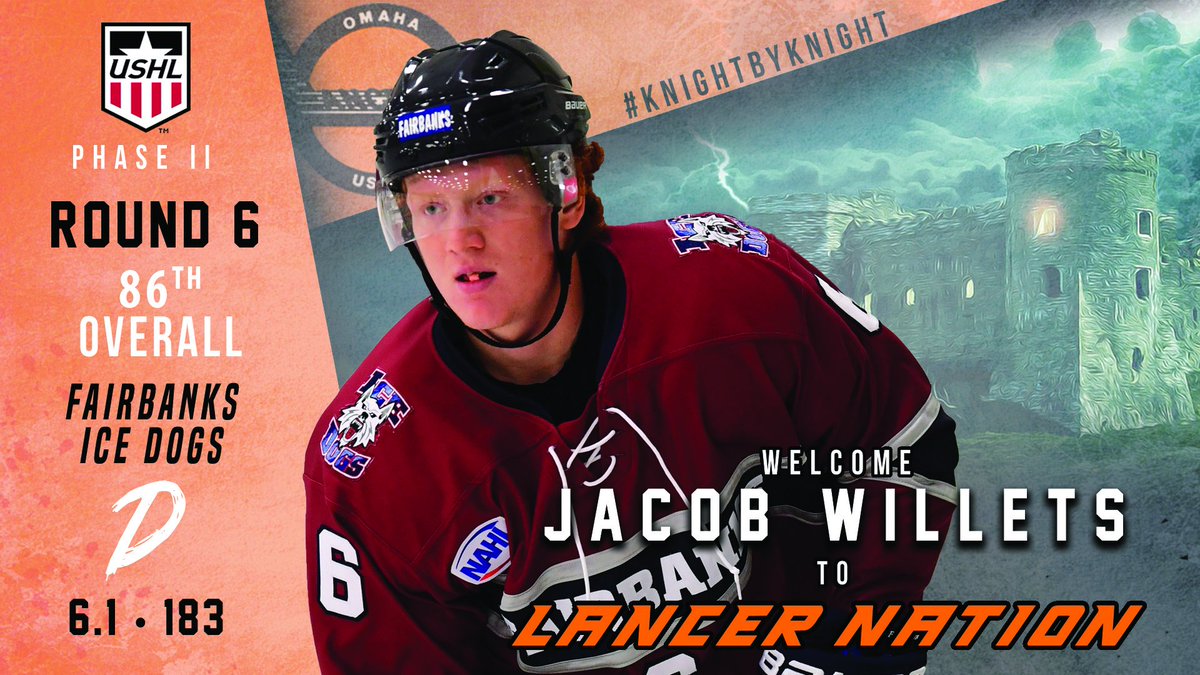 OmahaLancers's tweet photo. Lancers Draft Selection:
#USHLDraft - Phase II: 6th Round /86th Overall
Defense - Jacob Willets
Erie, MI
#KnightByKnight π°#WhosNext https://t.co/RJnGr4W8o7