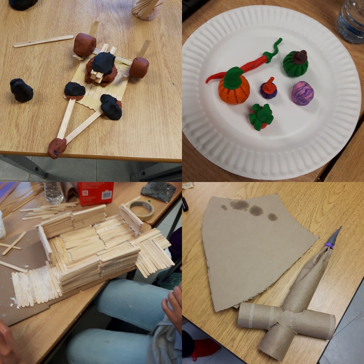MsJewson's tweet image. Museum artifacts are coming along! Any guesses about which ancient civilizations these artifacts represent? #SocialStudies #inquiryproject #art #crosscurricular