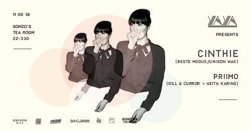 YAYA presents Cinthie w <a href="/priimomusic/">PRiiMO</a> and The Lick 
<a href="/GonzosTeaRoom/">gonzo's tea room</a> 11/05/18
2200-0330
facebook.com/events/4530538…