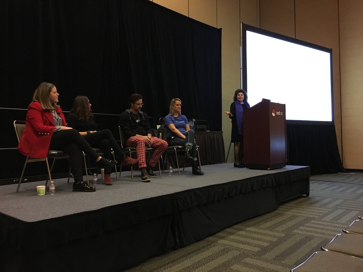 JJMara's tweet photo. Open source, social innovation and creating social value. #RHsummit https://t.co/4sNTwvpJX7