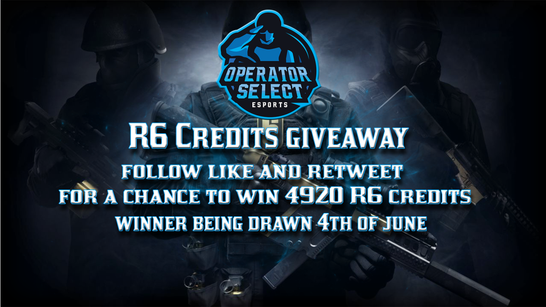 OperatorSelect's tweet image. 🎉🎉GIVEAWAY🎉🎉

Operator Select is giving away 4920 R6 Credits!

To take part;
✅Like!
✅Retweet!
✅Follow @OperatorSelect 

The winner will be be picked June 4th!
#vamOS #Giveaway #RainbowSixSiege #Gaming