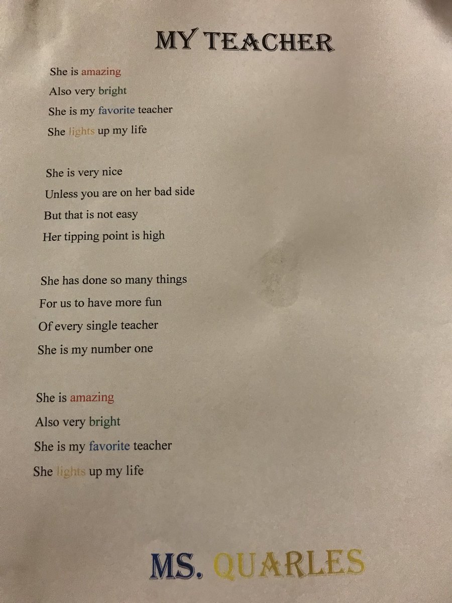 KRQuarles's tweet photo. My babies are trying to make me cry today! I’m so grateful! #TeacherAppreciationWeek2018 #TeacherAppreciationWeek #TeacherAppreciation #5thGradewithMsQ ✨ @HSVk12 https://t.co/vnKHltoz3H