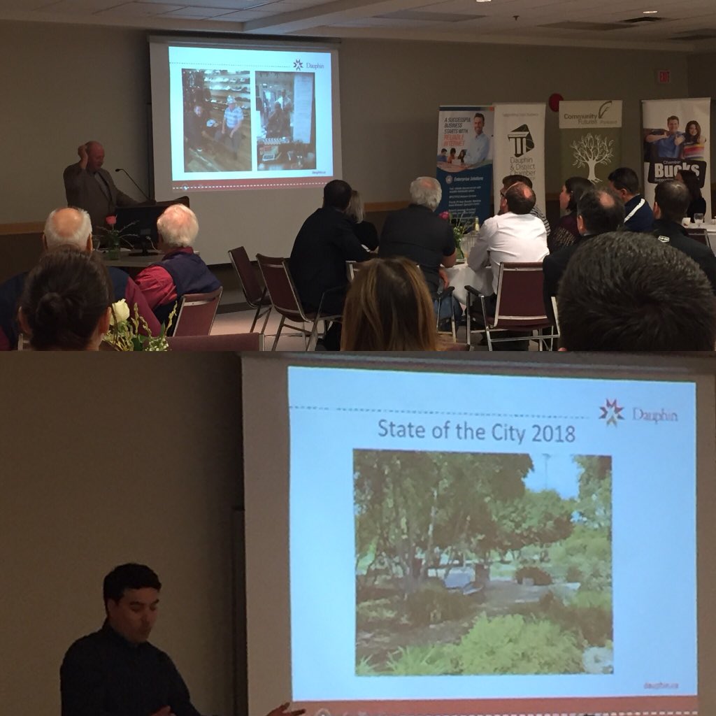 XploreBusiness's tweet photo. Wonderful luncheon today with @DauphinChamber and the Mayor giving the State of the City. #ProudSponsor #ConnectingMB #BuildingConnections https://t.co/joztHsTwlJ