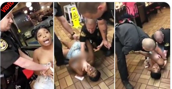la_randall's tweet photo. @greg_doucette Let’s not forget #justiceforchikesiaclemons—a black woman who was exposed by officers, choked, and arrested after requesting plastic cutlery @WaffleHouse. Corporate has stood by this arrest. #nevereatingthereagain https://t.co/LFzwtg3bTu