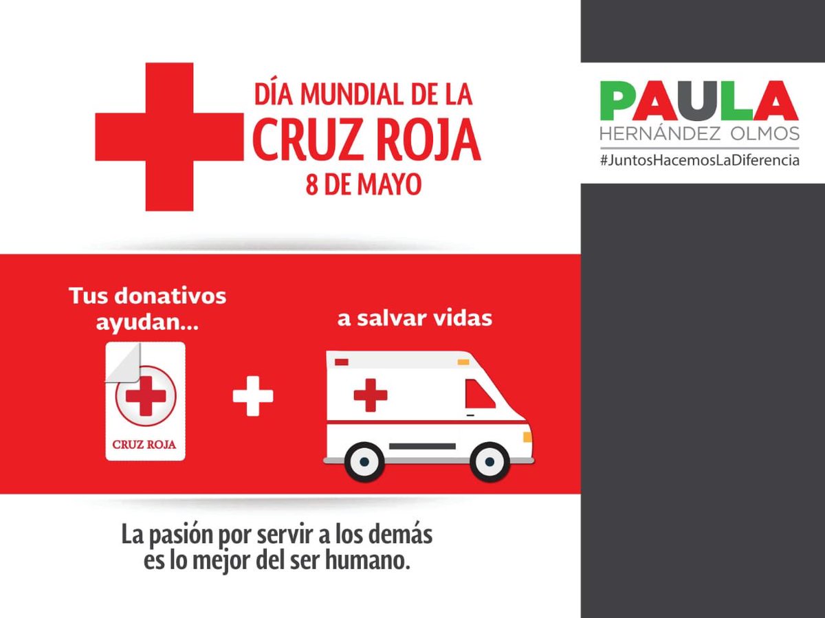 paula_hdz's tweet photo. Mi reconocimiento a la noble y gran labor de servicio que desempeña la @CruzRoja_MX, institución que refleja el rostro humano y solidario de la sociedad. ¡Gracias a todos los voluntarios y donadores!  #DíaMundialDeLaCruzRoja https://t.co/uNQIUZUx1J