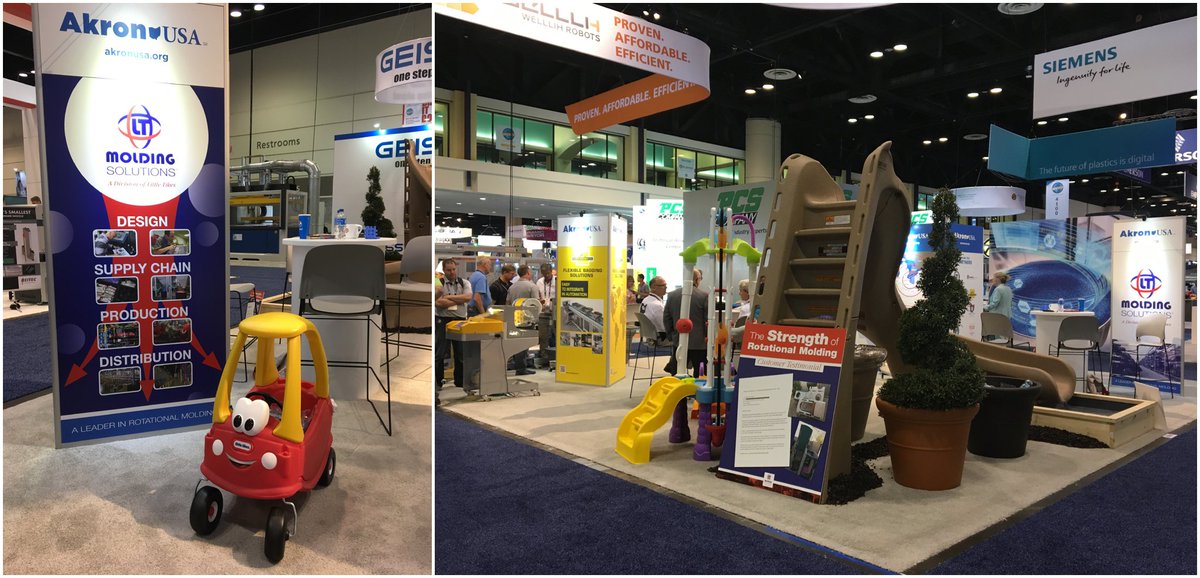 BuyPremier's tweet image. We are in full swing @NPE2018!  Have questions about #RotationalMolding #InjectionMolding #Packaging follow the @LittleTikes classic red smiley Cozy Coupe in Booth #3983 in the West Hall! @GrtAkronChamber @AkronUSA @BuyPremier