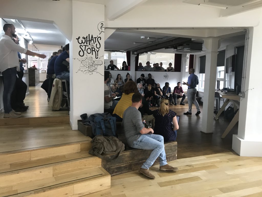 Kev_C_Murray's tweet photo. ‘Do you know how your website is making your customers feel? #biometrics the evolution of optimisation. Neil McKay starting the @RealUXMCR at the @Valtech Manchester office #ux https://t.co/JxgmrNQSG7