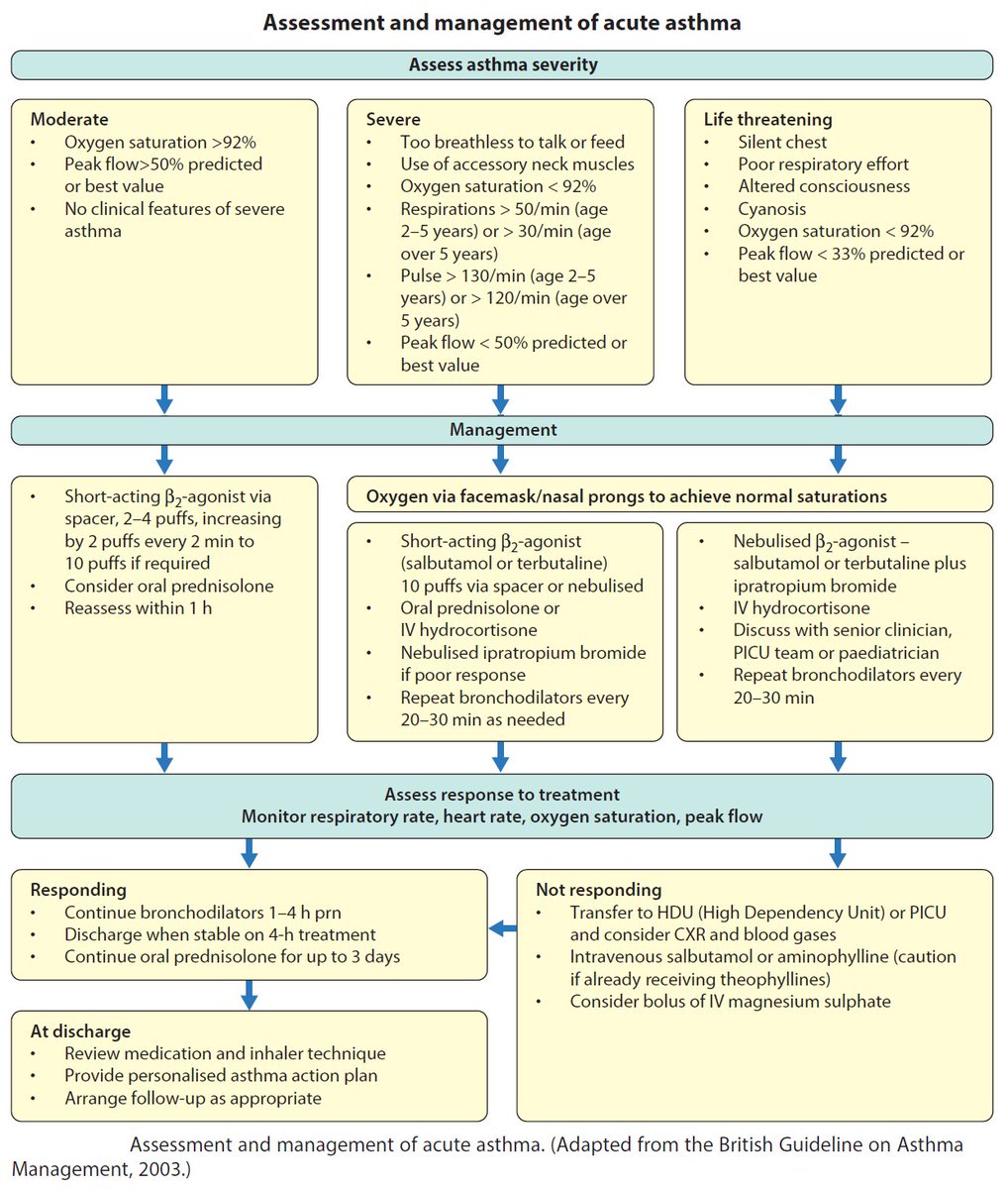 Manual Of Medicine on Twitter: "Assessment and management of acute asthma in children. #meded #foamed #asthma #foamped #foaned… "