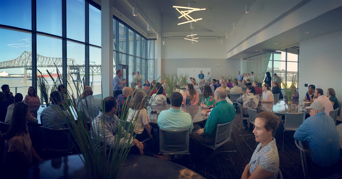 LouisianaCPRA's tweet photo. #SERW2018 continues today @H20Campus serving up a coastal-themed lunch for our employees who work to protect and restore #OurCoast. #EveryDayForEveryCitizen https://t.co/YeIhUzWAmH