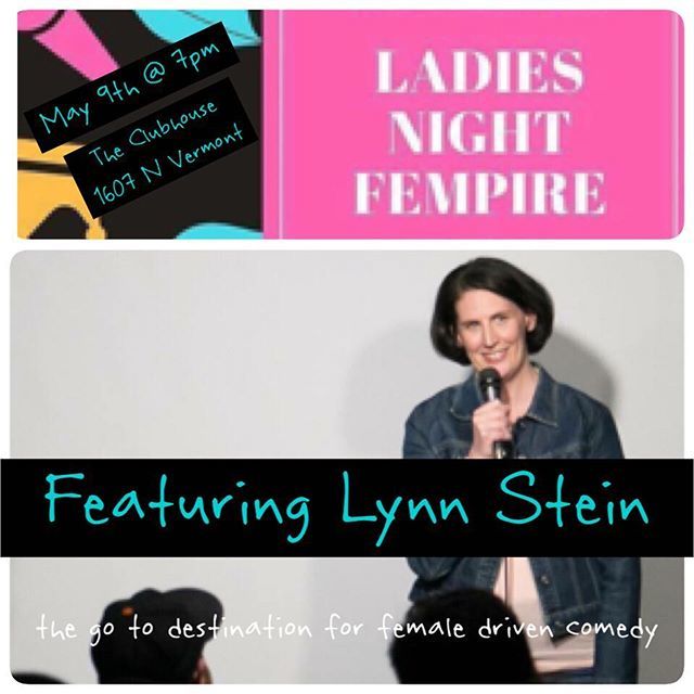 LadiesNightFem's tweet photo. We are excited to feature Lynn Stein  next Wednesday night, May 9th at 7pm for Ladies Night at The Clubhouse. It’s free to come and there is an all lady jam at the end of the show. We are the go to destination for female driven comedy. •
•
•
•
•
… https://t.co/1ufya49Igi https://t.co/LkjfjLGFOD