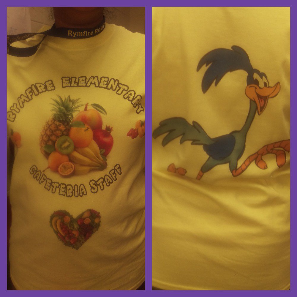 FlaglerCafeEDU's tweet photo. @RymfireBeepBeep Elementary School cafeteria staff rocking their new shirts today!
#schoolspirit #roadrunners #rymfire #elementryschool #foodservice #flaglerschools https://t.co/jfL8Xi6yQ6