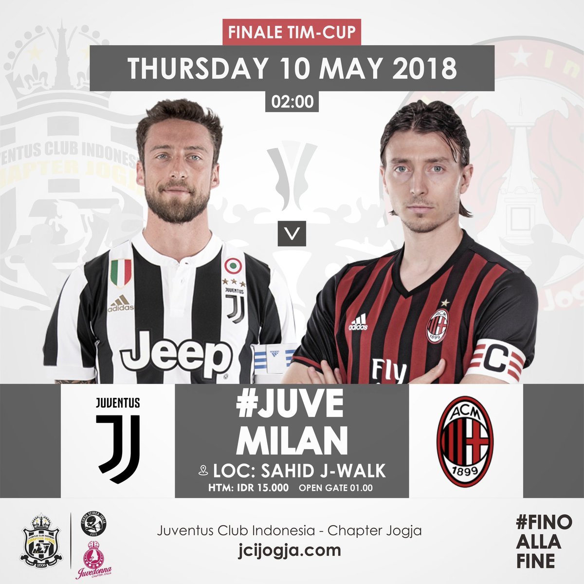 RAMAIKANNN!!!
Nobar @jci_jogja Feat <a href="/misezjogja/">Milanisti Indonesia sez Jogja</a>
Tunjukan SERU &amp; PECAHNYA Fans SERIE-A
Finale Coppa Italia - TIM CUP
JUVENTUS vs AC Milan
Kamis, 10 Mei 2018 | OG: 01.00 WIB
Lokasi Megah di: Sahid J-Walk Babarsari
HTM: 15k (Member &amp; Non Member)

AYO DO TEKO KABEHHHHH!
#FINOALLAFINE