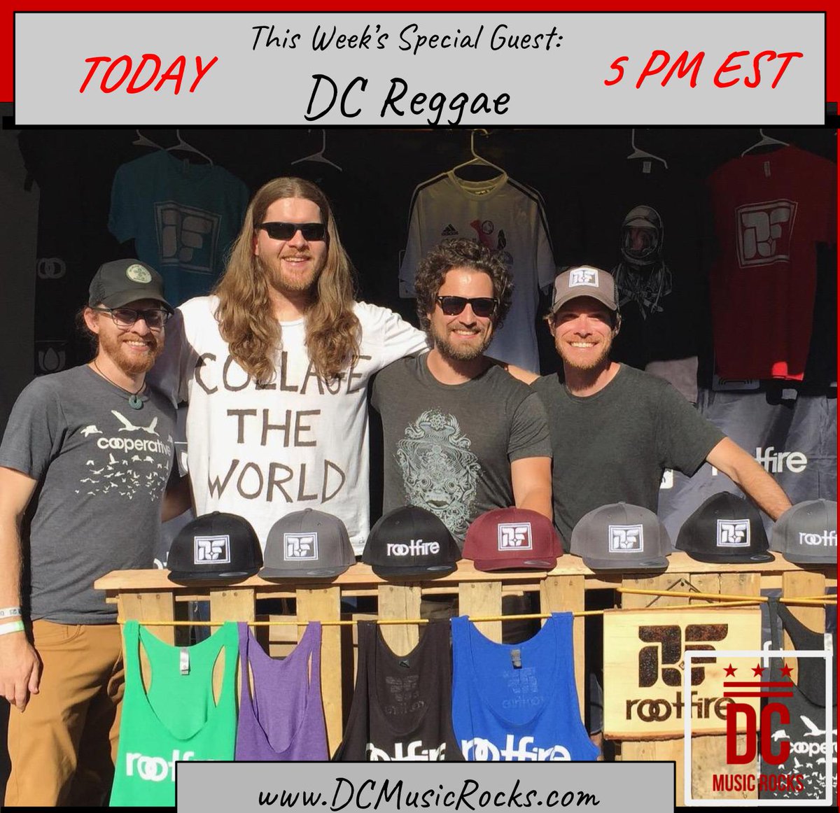 DCreggae's tweet photo. RT @dcmusicrocks: And the countdown to 5pm begins!! 5 more hours until @dcmusicrocks episode with Special Guest @DCreggae and music by @thieverycorpdc @YellowDubmarine @synthador @christosdc and #DistantCreatures !!! #washingtondc https://t.co/tpbNaKu6jw
