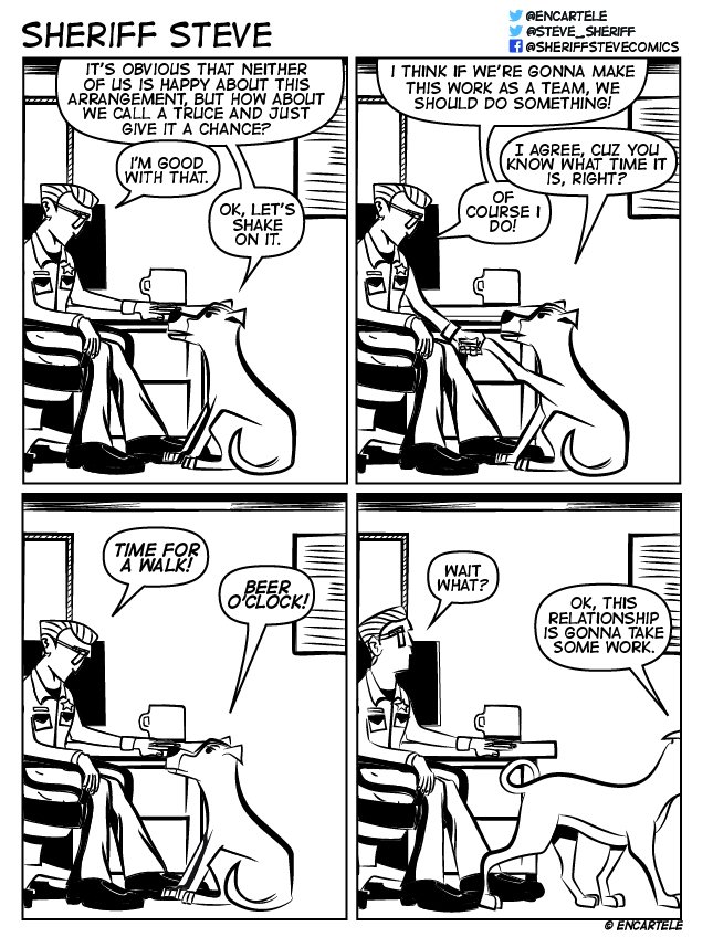 steve_sheriff's tweet photo. Looks like Buster knows exactly what time it is.. #comics #lawenforcement https://t.co/dD8aWW7uxl
