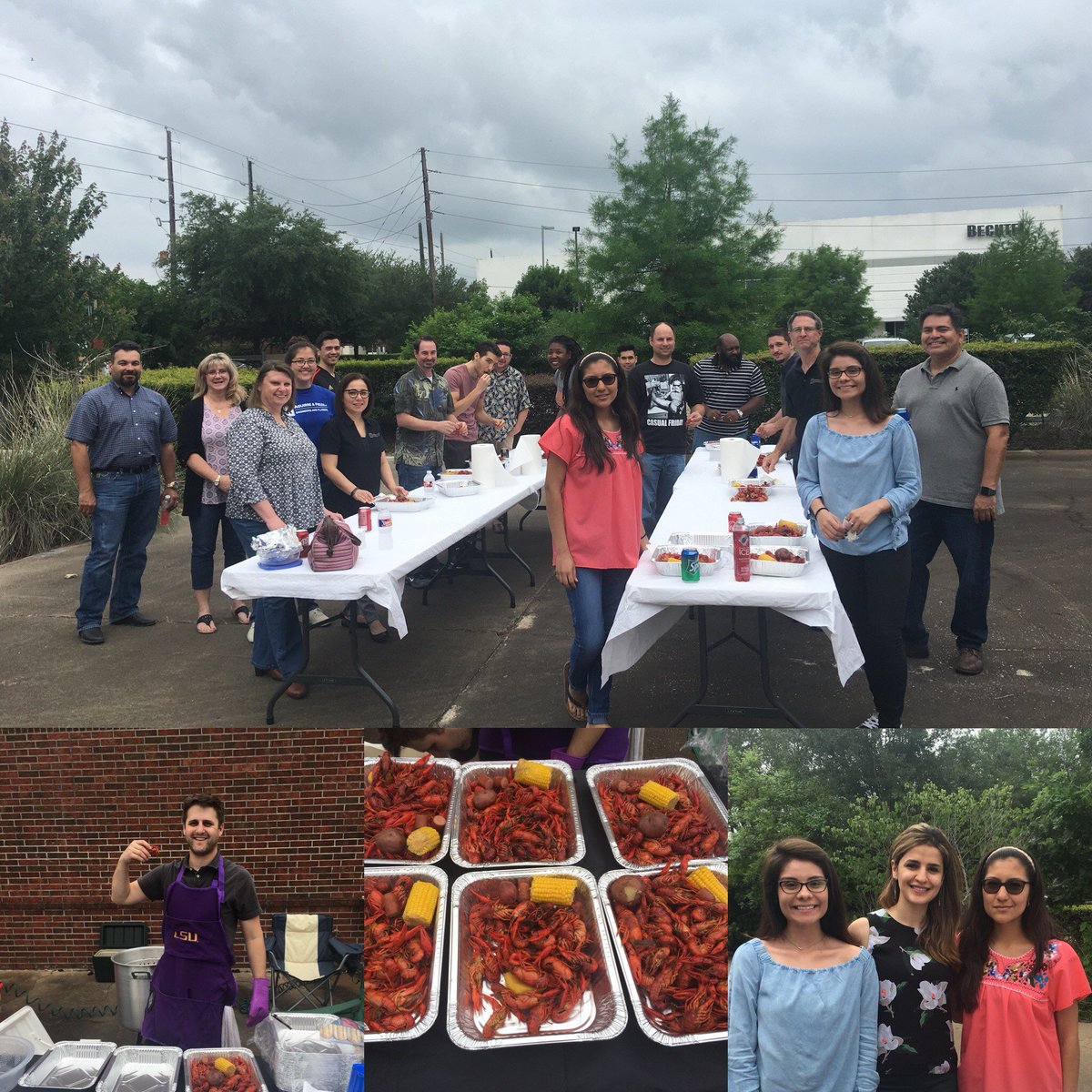 AguirreFields's tweet photo. Ça c’est bon! Special thanks to Chef Benjamin Curole for the awesome crawfish he served up to our employees in our Sugar Land, TX office. #AguirreFields #pinchthetail #laissezlesbonstempsrouler https://t.co/G9LcKbmgvh