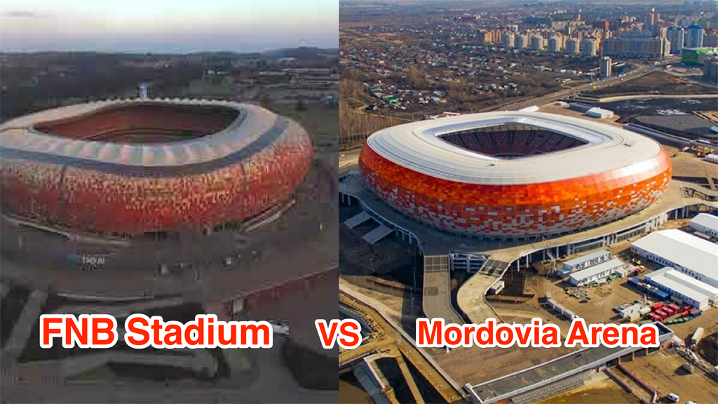 News24's tweet photo. Russia's 2018 World Cup stadium looks suspiciously like the FNB Stadium – but the SA architect is not offended | @BISouthAfrica 

https://t.co/ri4EWxXBiQ https://t.co/Nv9b2mmEvG
